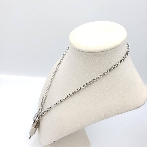 Authentic Louis Vuitton Padlock w/Unbranded Stainless Steel Plated Silver Chain - Picture 4 of 12